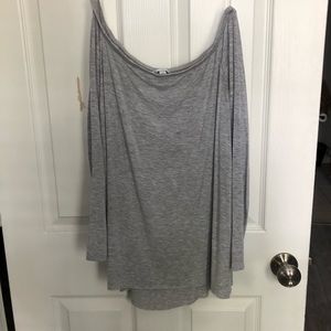 GUESS flowy off the shoulder long sleeve shirt